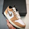 Air Jordan 1 Low Brown Elephant Hemp Metallic Gold-White-Tan-Black For Sale