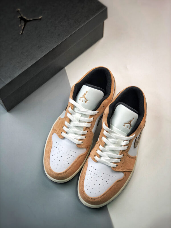 Air Jordan 1 Low Brown Elephant Hemp Metallic Gold-White-Tan-Black For Sale