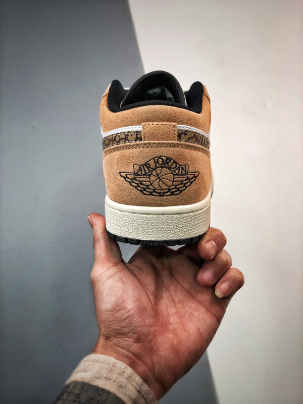 Air Jordan 1 Low Brown Elephant Hemp Metallic Gold-White-Tan-Black For Sale