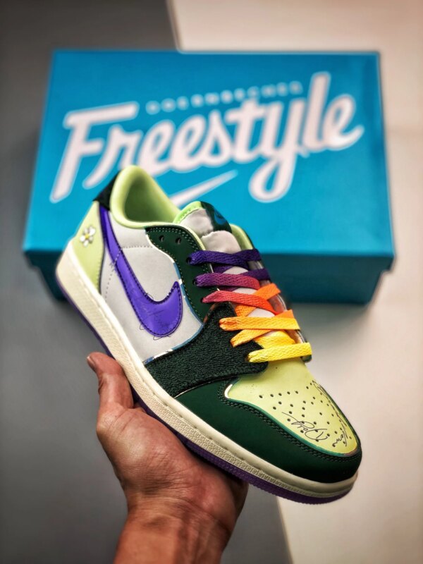 Air Jordan 1 Low Doernbecher Gorge Green Court Purple-White-Barely Volt For Sale