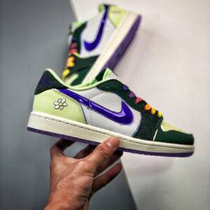 Air Jordan 1 Low Doernbecher Gorge Green Court Purple-White-Barely Volt For Sale