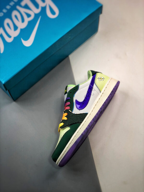 Air Jordan 1 Low Doernbecher Gorge Green Court Purple-White-Barely Volt For Sale