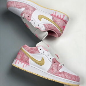 Air Jordan 1 Low GS Ice Cream Drip Arctic Punch Pale Vanilla-White For Sale