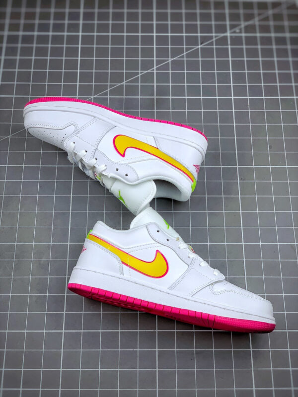 Air Jordan 1 Low GS White Yellow Pink CV4610-100 For Sale