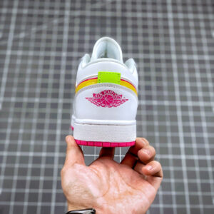 Air Jordan 1 Low GS White Yellow Pink CV4610-100 For Sale