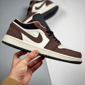 Air Jordan 1 Low Light Chocolate Black-Sail-Crimson Bliss DC6991-200 For Sale