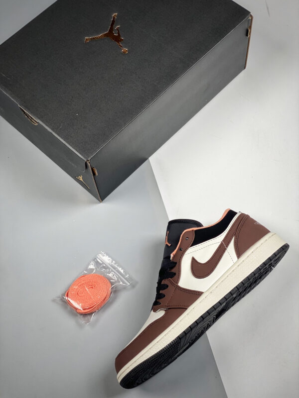 Air Jordan 1 Low Light Chocolate Black-Sail-Crimson Bliss DC6991-200 For Sale