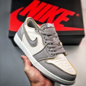 Air Jordan 1 Low OG EX Tech Grey Light Orewood Brown-White For Sale