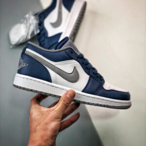 Air Jordan 1 Low True Blue White Cement Grey 553558-412 For Sale