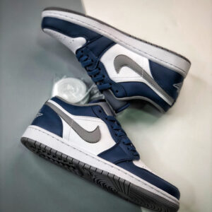 Air Jordan 1 Low True Blue White Cement Grey 553558-412 For Sale