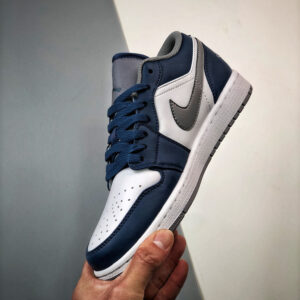 Air Jordan 1 Low True Blue White Cement Grey 553558-412 For Sale