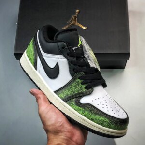 Air Jordan 1 Low Wear-Away Black Green DN3705-003 For Sale