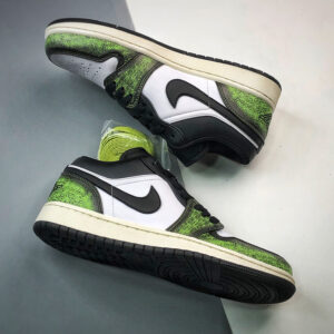 Air Jordan 1 Low Wear-Away Black Green DN3705-003 For Sale