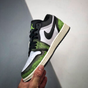 Air Jordan 1 Low Wear-Away Black Green DN3705-003 For Sale