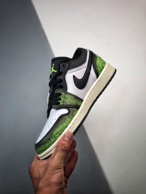 Air Jordan 1 Low Wear-Away Black Green DN3705-003 For Sale