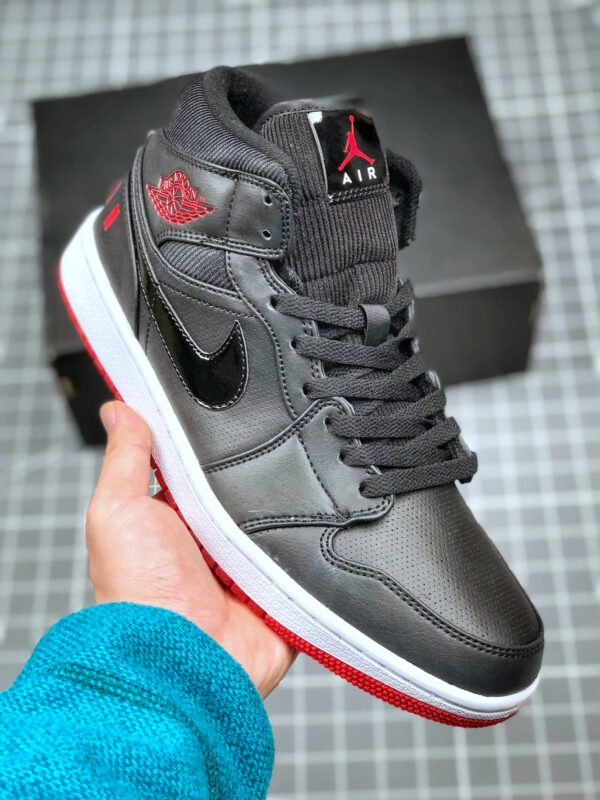 Air Jordan 1 Mid Bred Black University Red-White BQ6578-001 For Sale