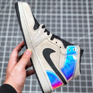 Air Jordan 1 Mid Iridescent Pinkish Beige-Black On Sale