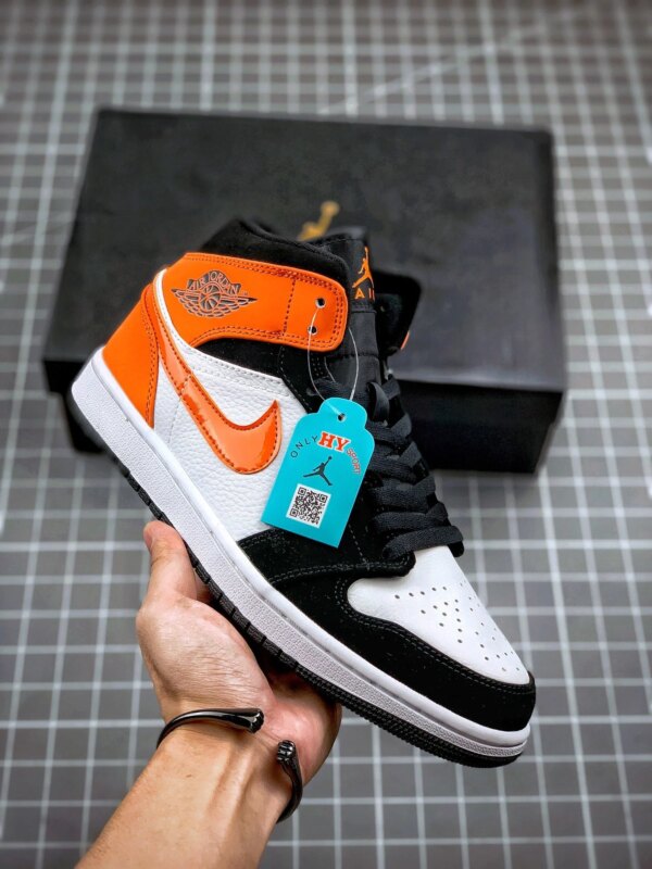 Air Jordan 1 Mid Shattered Backboard Black Starfish-White On Sale