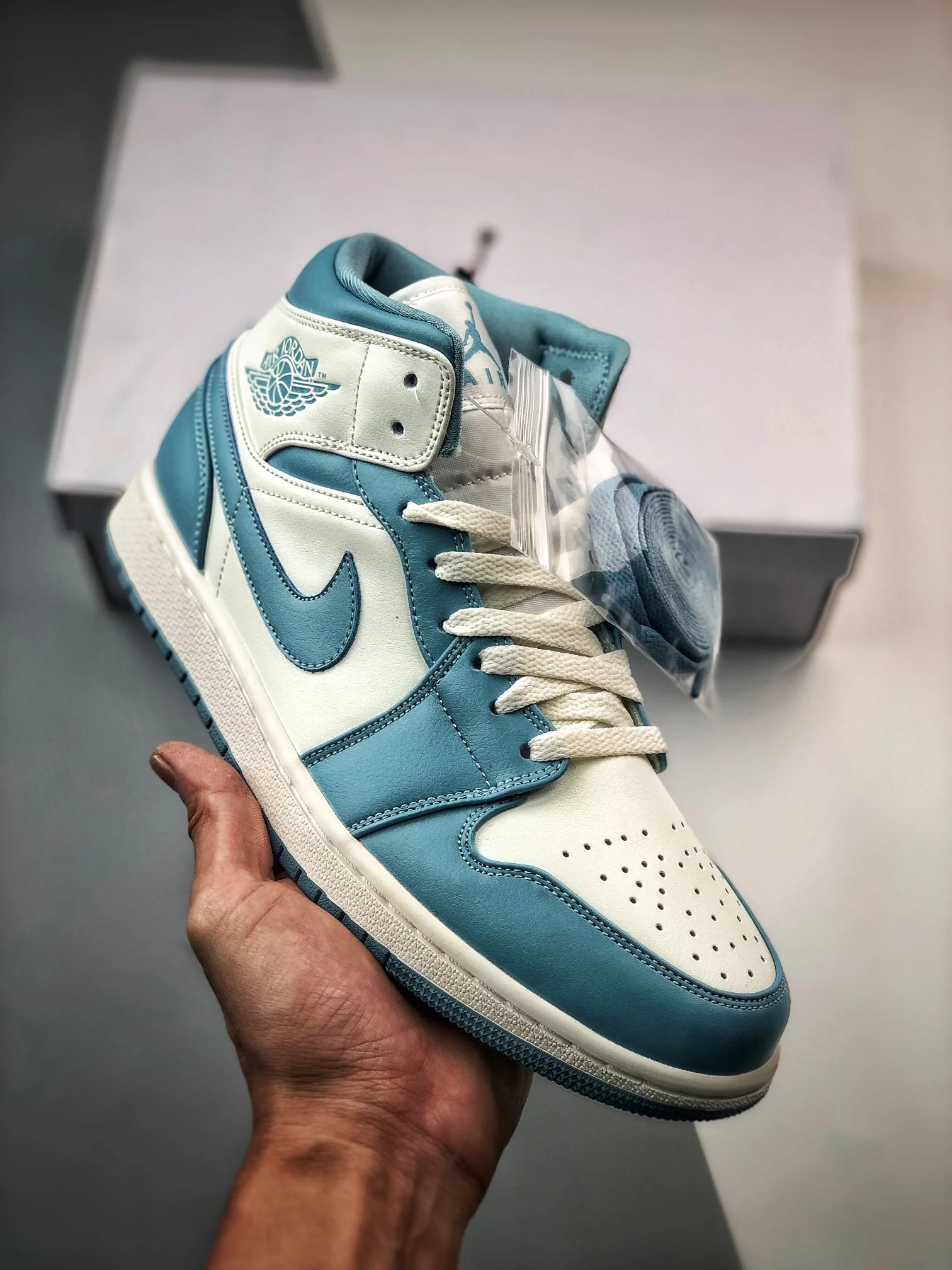 Air Jordan 1 Mid UNC White Powder Blue BQ6472-141 For Sale