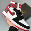 Air Jordan 1 Mid White Plaid Habanero Red Black-White On Sale