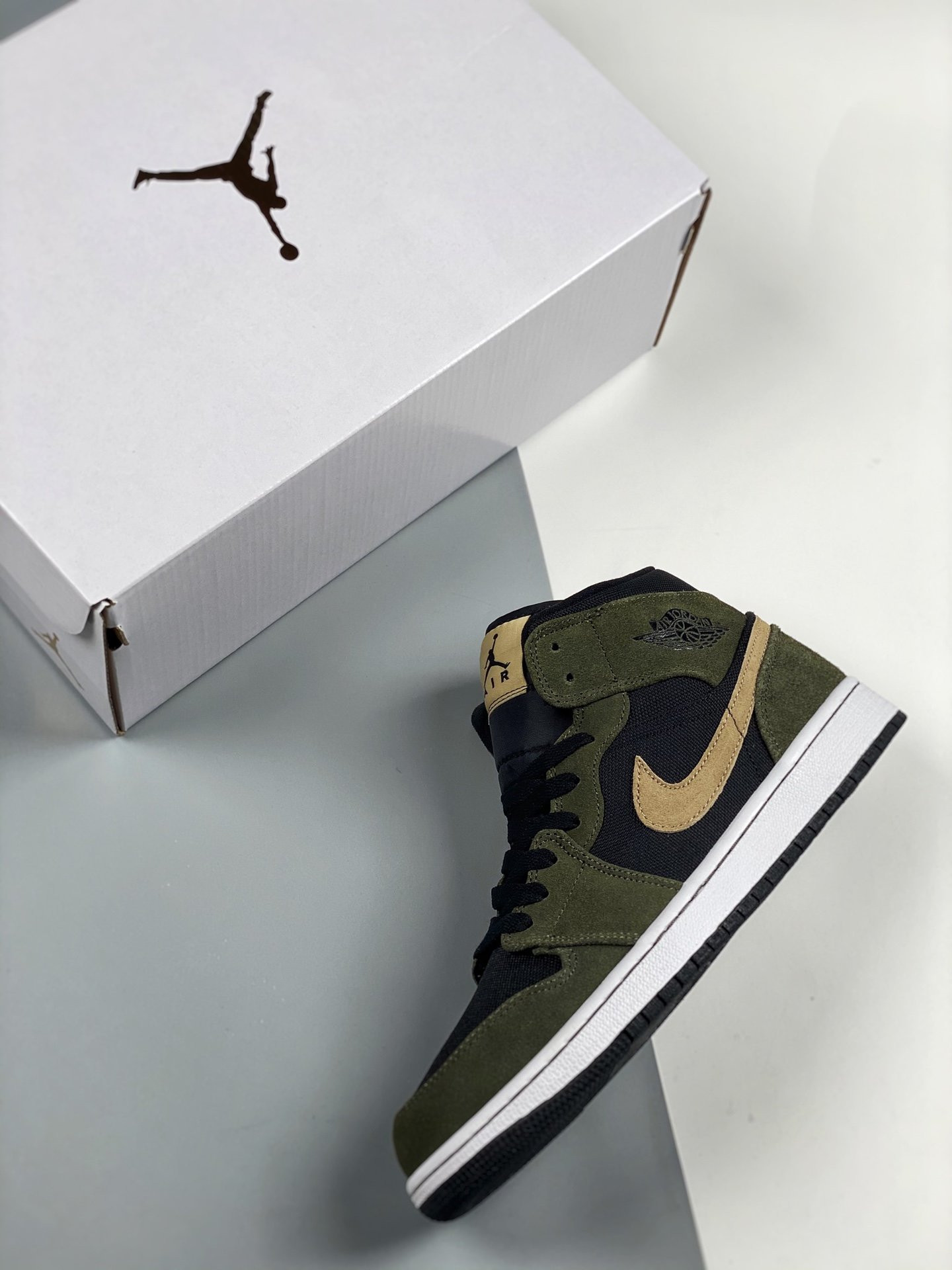 Air Jordan 1 Mid Military Olive Green BQ6472-030 On Sale