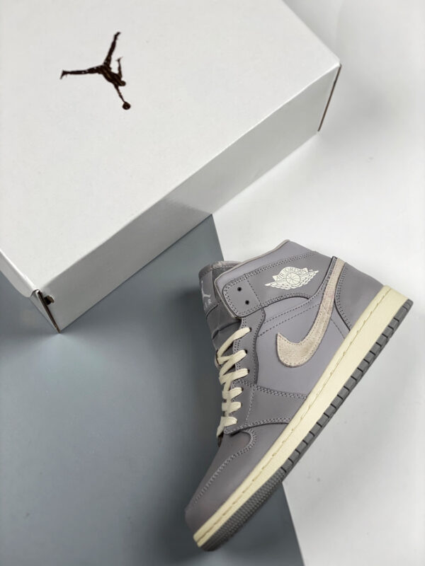 Air Jordan 1 Mid Atmosphere Grey Pale Ivory For Sale