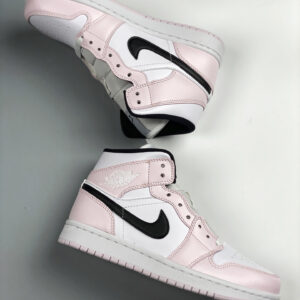 Air Jordan 1 Mid Barely Rose White Pink Black For Sale