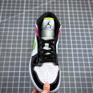 Air Jordan 1 Mid Black Pink Patent Leather For Sale