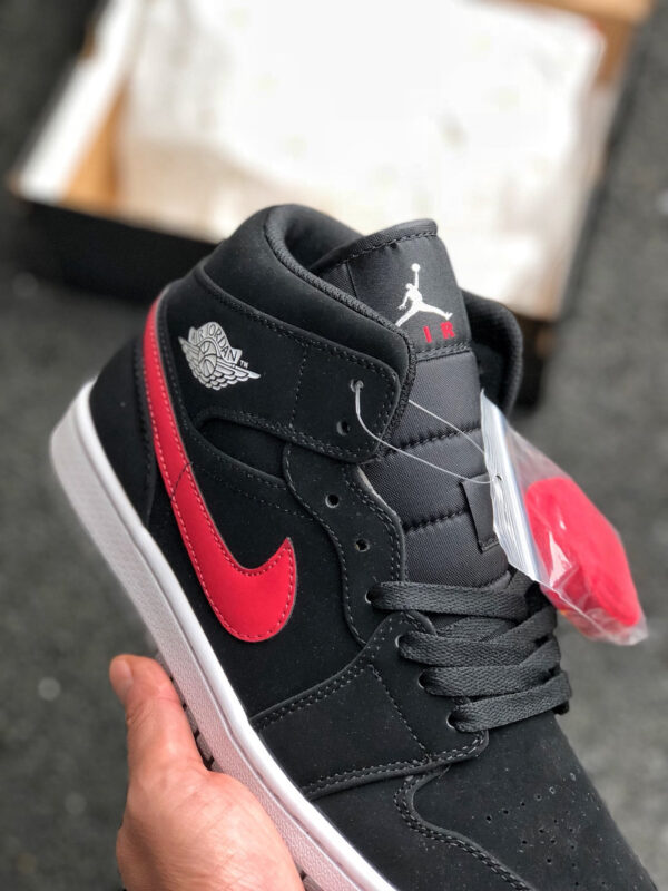 Air Jordan 1 Mid Black Varsity Red-White For Sale