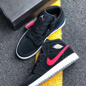 Air Jordan 1 Mid Black Varsity Red-White For Sale