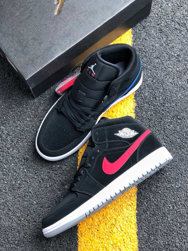 Air Jordan 1 Mid Black Varsity Red-White For Sale