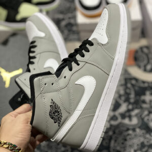 Air Jordan 1 Mid Black White Wolf Grey 554724-046 For Sale