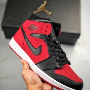 Air Jordan 1 Mid Bred Gym Red Black-White On Sale