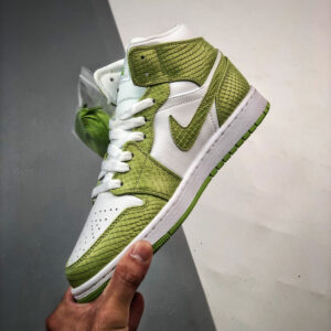 Air Jordan 1 Mid Green Python White Vivid Green DV2959-113 For Sale