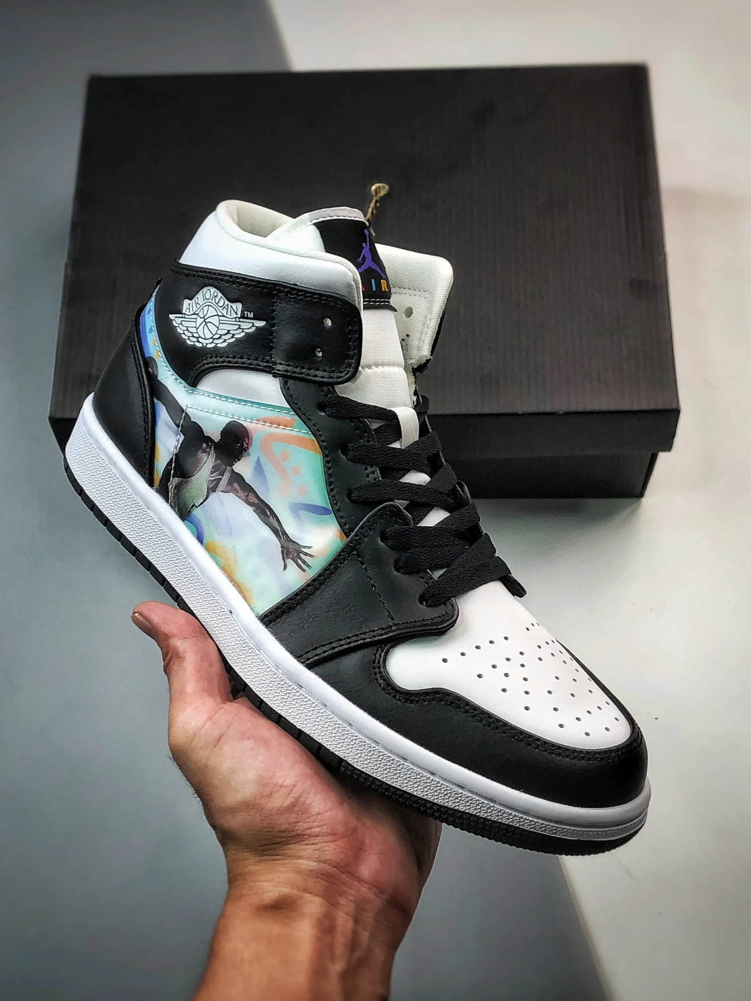 Air Jordan 1 Mid Hologram DR9496-001 For Sale