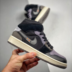 Air Jordan 1 Mid Inside Out Black Grey DM9652-001 For Sale