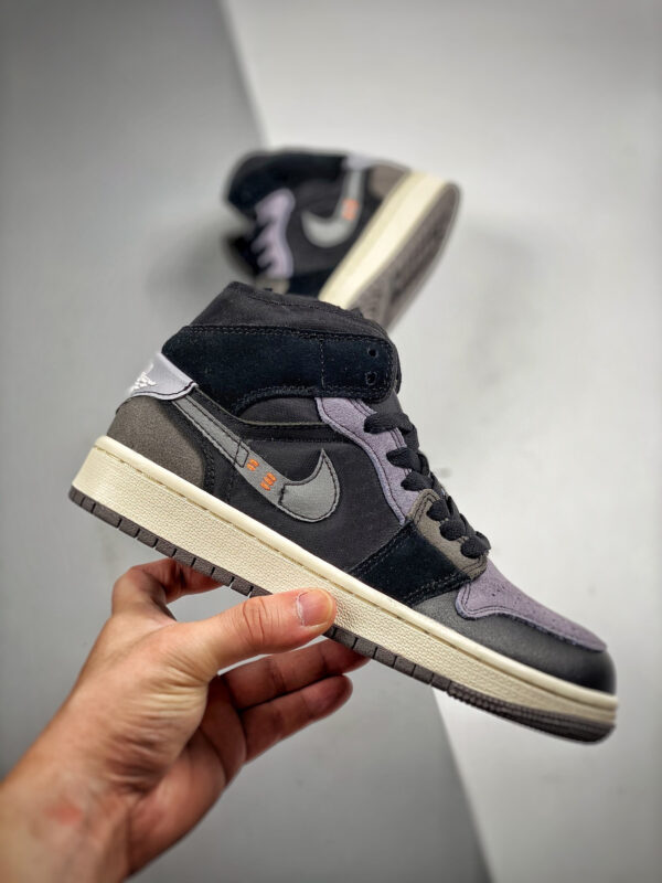 Air Jordan 1 Mid Inside Out Black Grey DM9652-001 For Sale