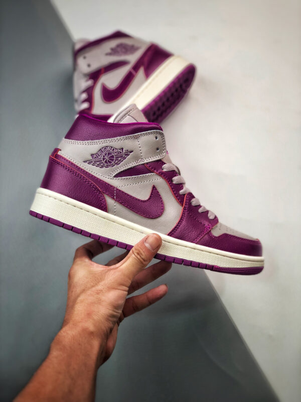 Air Jordan 1 Mid Magenta Light Grey White BQ6472-501 For Sale