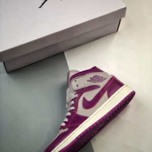 Air Jordan 1 Mid Magenta Light Grey White BQ6472-501 For Sale