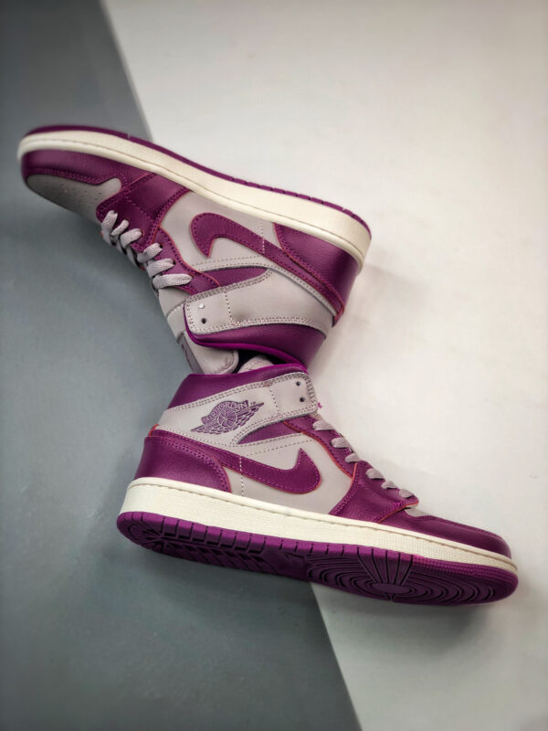 Air Jordan 1 Mid Magenta Light Grey White BQ6472-501 For Sale