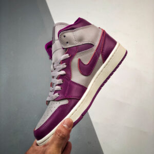 Air Jordan 1 Mid Magenta Light Grey White BQ6472-501 For Sale