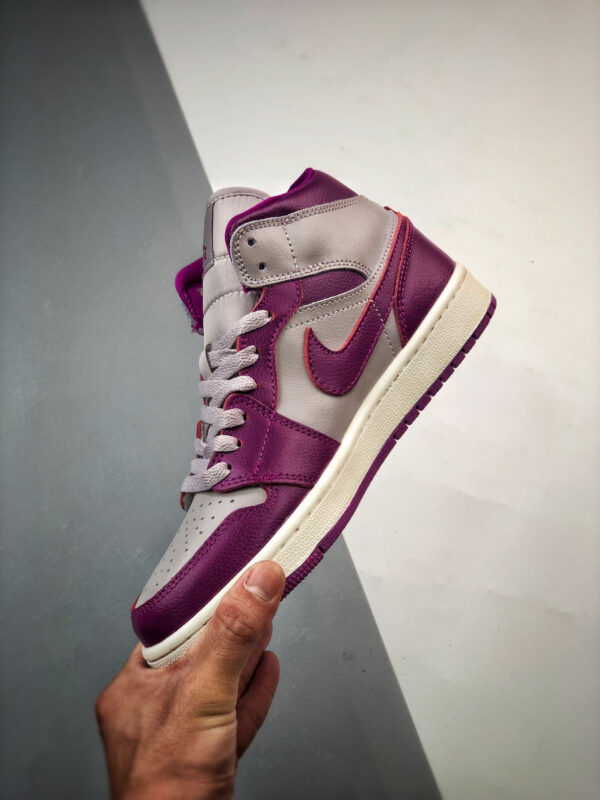 Air Jordan 1 Mid Magenta Light Grey White BQ6472-501 For Sale