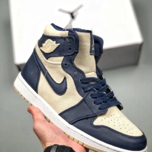 Air Jordan 1 Mid Midnight Navy Light Cream-White AQ9131-401 For Sale