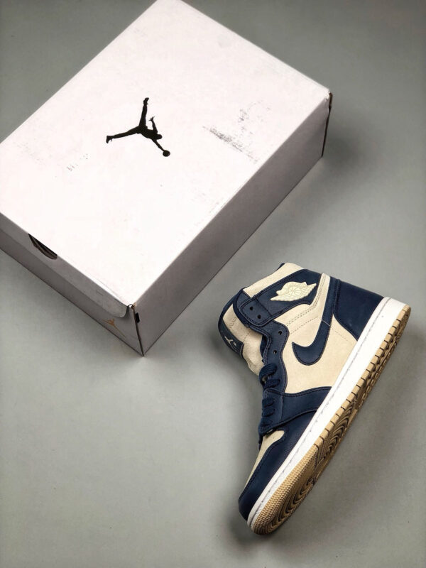 Air Jordan 1 Mid Midnight Navy Light Cream-White AQ9131-401 For Sale