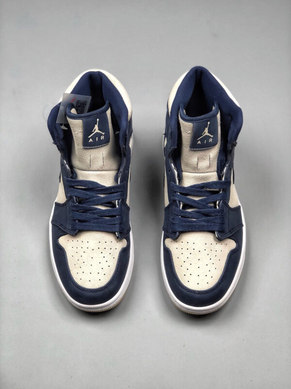 Air Jordan 1 Mid Midnight Navy Light Cream-White AQ9131-401 For Sale