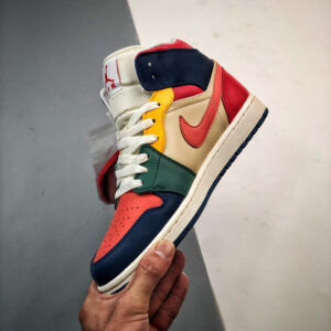 Air Jordan 1 Mid Multi-Color French BlueFire Red Beach Magic Ember For Sale