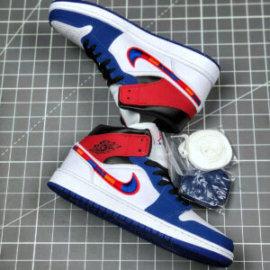 Air Jordan 1 Mid Multicolored Embroidered Swooshes 852542-146 On Sale