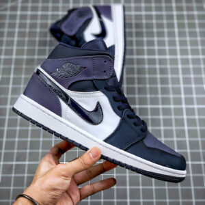 Air Jordan 1 Mid Obsidian Sanded Purple-White For Sale