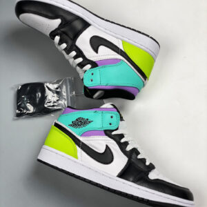 Air Jordan 1 Mid Purple Teal Green 554725-175 For Sale