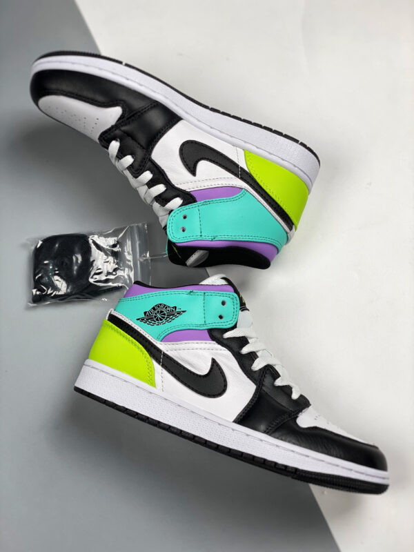 Air Jordan 1 Mid Purple Teal Green 554725-175 For Sale